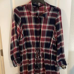Plaid blue/ maroon long sleeve top